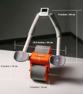TECHZONE Abdominal Exercise Roller with Elbow Support Timer Knee Pad Abs Workout Equipment Core Strengthening Training
