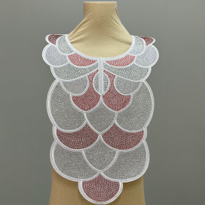 2024 New Arrival Embroidered Rhinestone Flower patches Iron on Applique For Clothing DIY 1/Piece African Stone Lace Fabric