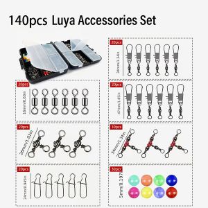 Fishing Tool Kit Lure Accessories Set Beginner Fishing Gear Sinkers and Hooks Portable Tackle Box Complete Fishing