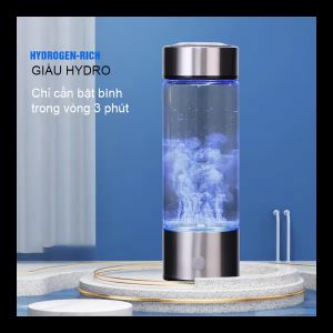 Bình tạo nước tạo Hydrogen vỏ bằng thủy tinh dung tích 420ml dùng pin sạc tiện dụng