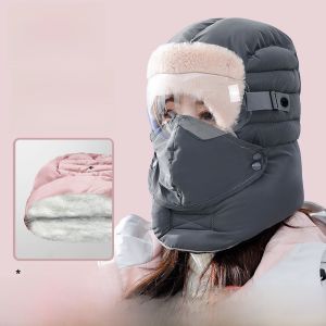 Harbin Yabuli Ski Resort Mens Thickened Lei Feng Cap Scarf Mask Glasses Integrated Anti-Cold Hat Winter Outdoor Accessories