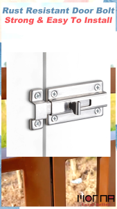 2/3/4 Inch Stainless Steel Door Bolt Latch Double End Sliding Door Lock with Screws for Bathroom Cabinet Gate