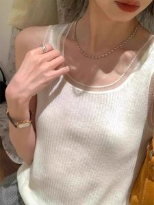 HUOLISI | White Cool Silk Knit Tank Top