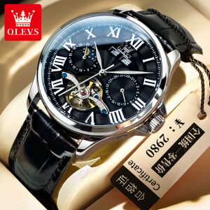 【3 Year Warranty】OLEVS Automatic Watch For Men 2024 New Genuine Waterproof Multifunction Perpetual Calender Stainless Steel/Leather Mechanical Watch
