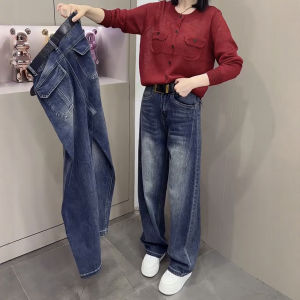 Quần Jeans Nữ Vintage Phong Cách Emo Rộng Thùng Thình Màu Xanh Nhạt Mùa Hè 2025 Kiểu Harajuku Y2K Ống Rộng Phong Cách Punk Chất Liệu Denim
