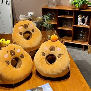 Cute Cartoon Capybara Throw Pillow Headboard Cushion Waist Support Sleeping Dolls on The Bed Home Supersoft Plush Backrest
