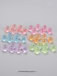 Mini Cute Luminous Unicorn Realistic Miniature Toy Cartoon Animal Doll Car Decorative Glowing Small Ornaments Plastic Material