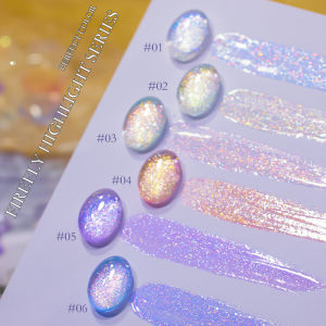 PERFECT COLOR Firefly Highlight Series 6 colors 12 ml of sparkling diamonds and glitter gel nail polish