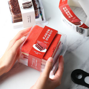 Anti-Fog Black Forest Cake Packing Box Salty Cream Red Velvet Transparent Square Cake Cutting Box