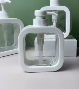 Chai nhựa chiết dầu gội sữa tắm nước rửa tay phòng tắm dạng nhấn trong suốt tiện lợi