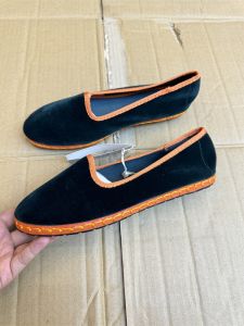 [Original Export Order Export] Korean round Head Low-Cut Slip-on Ballet Shoes Vintage Velvet Female Flats Flats