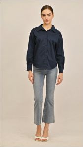 Plain B. Long Sleeve Blouse Blue