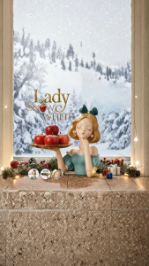 Patung Hias Snow White Lady dengan Nampan Emas Stainless untuk Penyimpanan Kunci dan Aksesoris
