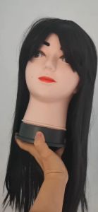 Wig Wanita Rambut Panjang Langsung Rambut Split Jaringan Red Full Head Cover Black Natural Princess Cut Round Face New Wig Cover