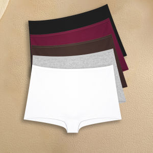 5PCS/SET Women Panties Cotton Seamless High waist Boxer shorts Female Solid Color Briefs Cozy Lingerie Intimate Underpants XS-XL