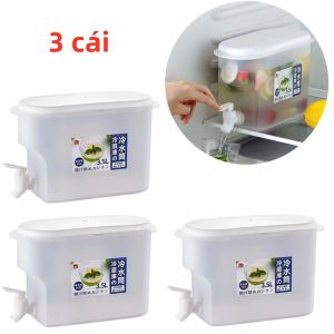 3 Lớn Dung Tích 3.5L Nước Có Vòi Cho Tủ Lạnh Nhựa Thân Thiện Với Môi Trường Đá Đồ Uống Đựng Trong Suốt Mùa Hè Lạnh Bình