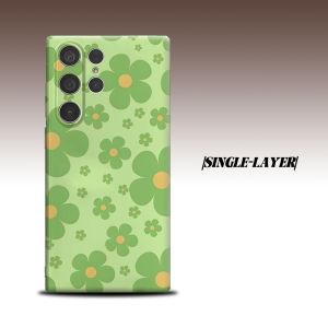 Light Green Simple Daisy For Samsung Galaxy S26 S25 S24 A56 A36 Dual Layer Luxury Fashion Full Lens Protective Case