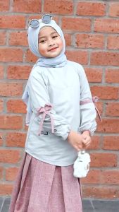 Baju Muslim Anak Perempuan Umur 3 - 12 Tahun Naura Set Blouse Hoofla Setelan Rok Anak Perempuan