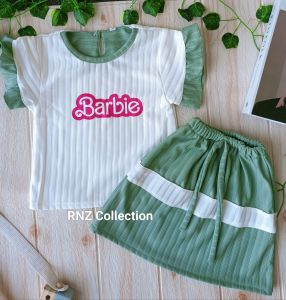 One Set Rok Anak Perempuan Bahan Knit Hornet Usia 1-7 Tahun