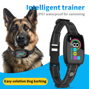 Dog Training Collar Automatic Anti Bark Dog Collar Type-C Rechargeable Dog Trainer Electric Shock Vibration Buzzer Waterproof