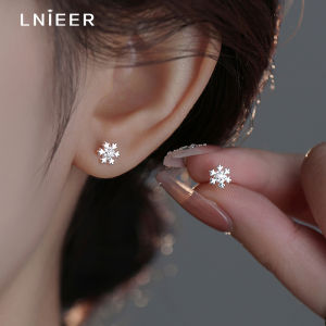 Lnieer | 999 Pure Silver Elegant Snowflake Earrings