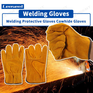Lensent găng tay Hàn da hàn da bò găng tay làm việc Găng Tay Da cách điện Găng Tay máy hàn thợ hàn bảo hiểm lao động đặc biệt Hàn Hàn hàng tiêu dùng bảo vệ hàn điện quần áo