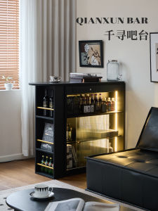 Integrated Solid Wood Extendable Bar Table for Living Room And Balcony Partition Cabinet Small Bar Table Dining Table