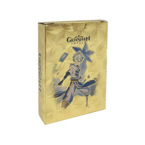 Genshin การ์ดแสดงผลพีวีซีบัตรสีทอง55ชิ้น/กล่อง Klee Kamisato Ayaka ZhongLI อนิเมะคอลเลกชันของเล่นสำหรับเด็กผู้ชาย