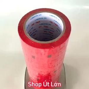 Băng keo màu đỏ OPP rộng 1.2cm dài 75 mét lõi giấy 3mm 1 cây 24 cuộn giá tại xưởng