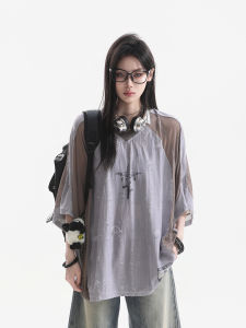 zuocisankon | Áo Thun Rộng Lỏng Aesthetic Grunge Đã Qua Sử Dụng