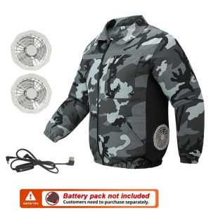 Summer Fan Cooling Jacket Men Outdoor Fishing With Fan Clothes Construction Site Driving Heatstroke Prevention Cooling Work Coat