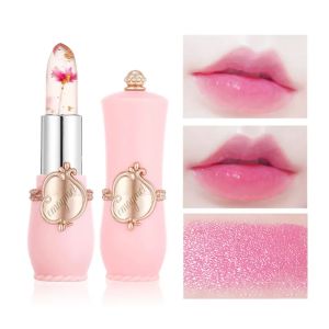 Long Lasting Flower Temperature Color Changing Lip Balm Crystal Jelly Lipstick Gloss Transparent Moisturize Lips Makeup