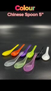 5Inch Clear Plastic Chinese Spoon / Sudu Plastik Disposable