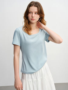 DUSHU | Slimming High Elastic Straight Shoulder V Neck T-Shirt