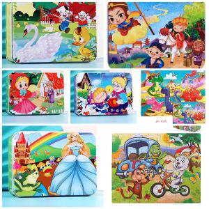 Hộp thiếc- Tranh ghép hình gỗ 60-100 mảnh (hàng đẹp). Đồ chơi trí tuệ Montessori