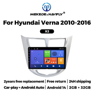 Android 14 Car Radio for Hyundai Solaris Verna Accent 1 2010 2011 2012 2013 -2016 Carplay Auto Multimedia Player 2 Din Stereo FM