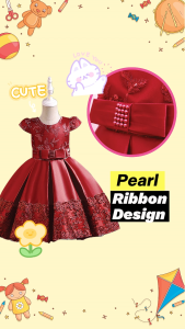 [12mth-4±yrs] Gaun Budak Perempuan Princess Dress Girl Birthday Party Wedding Soft Sulaman Floral Bling2 Kids Dress Gift