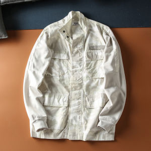 Áo Khoác Dài Tay Thường Ngày Bằng Cotton Pha Trộn Cho Nam Mùa Xuân Thu Có Khóa Kéo Phong Cách Mỹ Thường Ngày Có Nhiều Túi