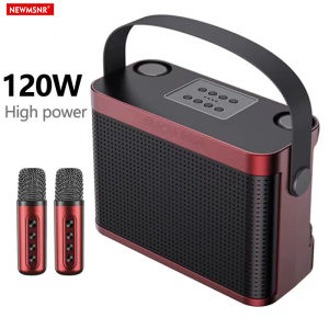 #20W Powerful Wireless Portable Dual Microphone Bluetooth Speaker Hifi Sound Family Party Karaoke Subwoofer Boombox gift for kid
