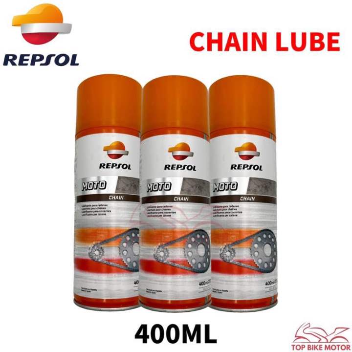 REPSOL CHAIN LUBE MINYAK SPRAY RANTAI PELINCIR ( 400ML ) Lazada