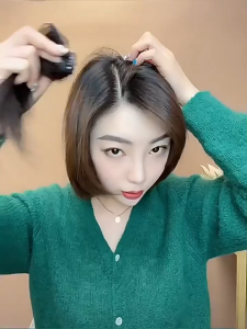 Elitrend 100% Human Hair Hair Pad Clip Fluffy Hair Pads Invisible Hair Clip Wig Hair Volume Increasing Tool Female Extra Hair Volume Piece Hair Styling Accessories for Women