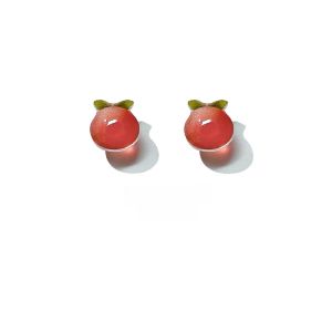 Fresh Style S925 Sterling Silver Earrings Womens Autumn Winter Vintage Ancient Style Persimmon Fruit Ear Jewelry Clip on