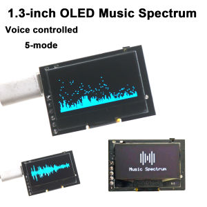 Voice Controlled Audio Spectrum Music Rhythm Light 1.3“ Inch OLED Display 5-Mode Ambient Lights Effects lamp TYPEC USB Powered