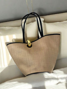 Large Capacity Straw Woven Tote Bag Shoulder Bag Basket Style Holiday Vibes 2025 Autumn Winter New Fashion Versatile Bag
