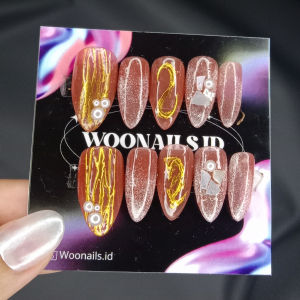 Press on nails cat eye free lem dan toolkit C30 | kuku palsu premium