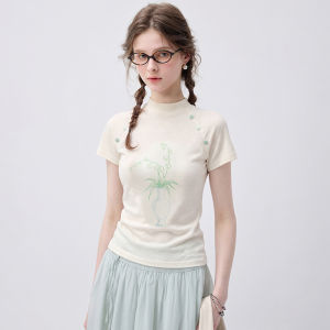 BAIDAIFEI | Oriental Neckline Regular Shoulder Fit T-Shirt