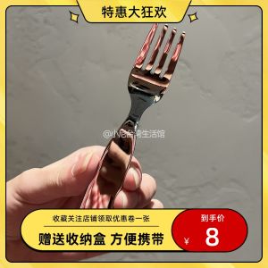 ช้อนส้อมสแตนเลส304สำหรับเด็กกล่องเก็บอุปกรณ์บนโต๊ะอาหารเสริมสำหรับเด็กใช้ในบ้านหัดทานข้าวสำหรับเด็กพกพาสะดวก