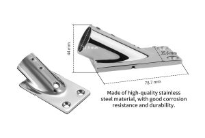 Marine 316 Stainless Steel 22/25mm 30° Rectangular Base Tube Pipe Base Marine Handrail Fitting Boat Accessories