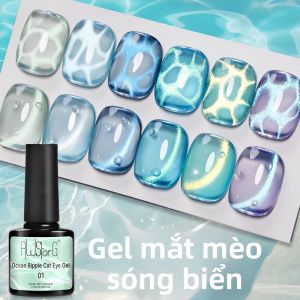 Sơn Móng Tay Gel Mắt Mèo Ocean Ripple 7.5ml Màu Xanh Nude Nhũ Dùng Cho Nghệ Thuật Vẽ Móng Chuyên Dụng Cho Salon