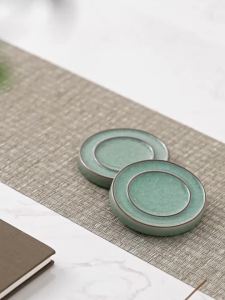 JISU | Ceramic Simple Ice Flower Design Tea Set Accessories Cup Pad Teapot Base Lid Rest